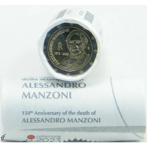 Moneda de 2 Euros Conmemorativos de Italia 2023 - Alessandro Manzoni - Rollo Conmemorativo - Foto 1