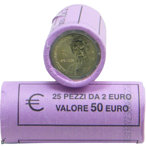 Moneda de 2 Euros Conmemorativos de Italia 2023 - Alessandro Manzoni - Rollo - Foto 1