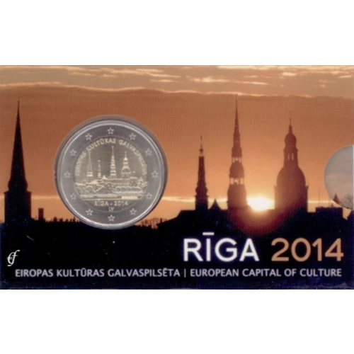 Moneda de 2 Euros Conmemorativos de Letonia 2014 - Riga Capital Europea de la Cultura - Coincard - Foto 1