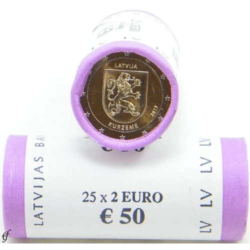 Moneda de 2 Euros Conmemorativos de Letonia 2017 - Kurzeme - Rollo - Foto 1
