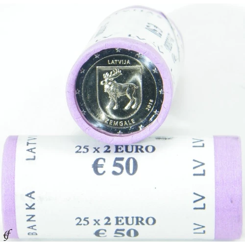 Moneda de 2 Euros Conmemorativos de Letonia 2018 - Zemgale - Rollo - Foto 1