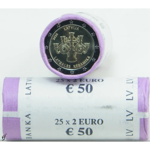 Moneda de 2 Euros Conmemorativos de Letonia 2020 - Cerámica Latgaliana - Rollo - Foto 1