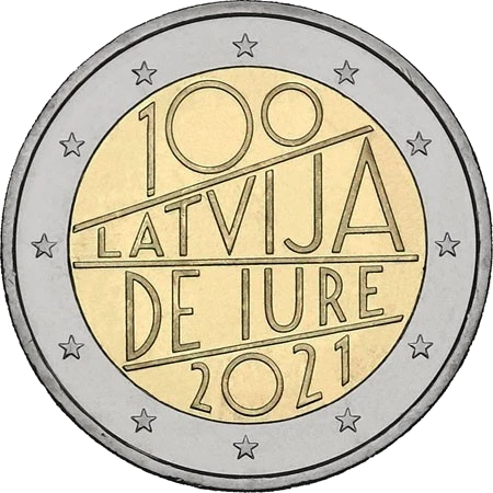 Moneda de 2 Euros Conmemorativos de Letonia 2021 - Reconocimiento de Iure de Letonia
