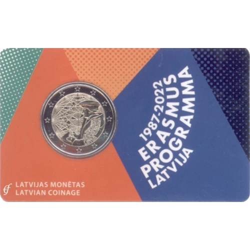 Moneda de 2 Euros Conmemorativos de Letonia 2022 - 35 Aniversario del Programa Erasmus - Coincard - Foto 1