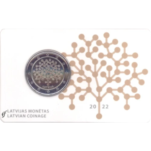 Moneda de 2 Euros Conmemorativos de Letonia 2022 - Competencia Financiera - Coincard - Foto 1
