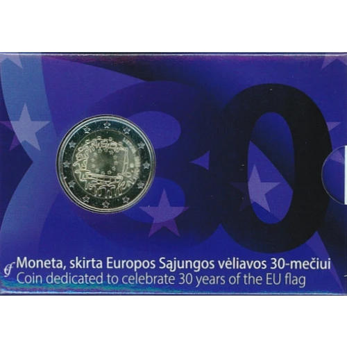 Moneda de 2 Euros Conmemorativos de Lituania 2015 - 30 Aniversario de la Bandera de la Unión Europea - Coincard - Foto 1