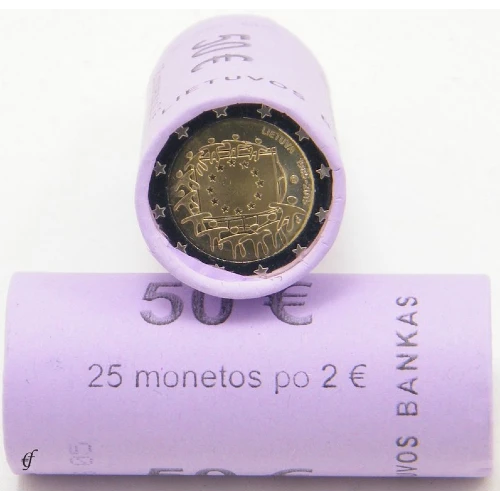 Moneda de 2 Euros Conmemorativos de Lituania 2015 - 30 Aniversario de la Bandera de la Unión Europea - Rollo - Foto 1