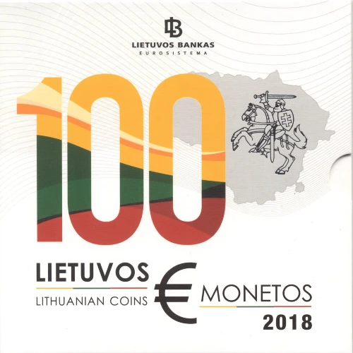 Moneda de 2 Euros Conmemorativos de Lituania 2018 - Centenario de las Repúblicas Bálticas - Cartera Anual Flor de Cuño - Foto 1