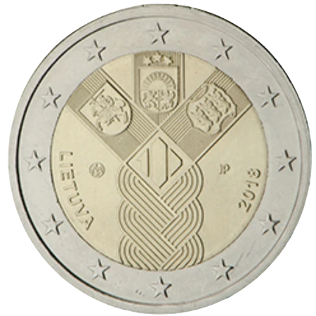 Moneda de 2 Euros Conmemorativos de Lituania 2018 - Centenario de las Repúblicas Bálticas
