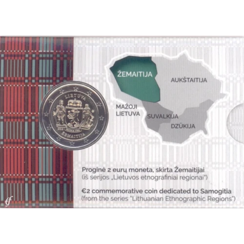 Moneda de 2 Euros Conmemorativos de Lituania 2019 - Región Etnográfica de Žemaitija - Coincard - Foto 1