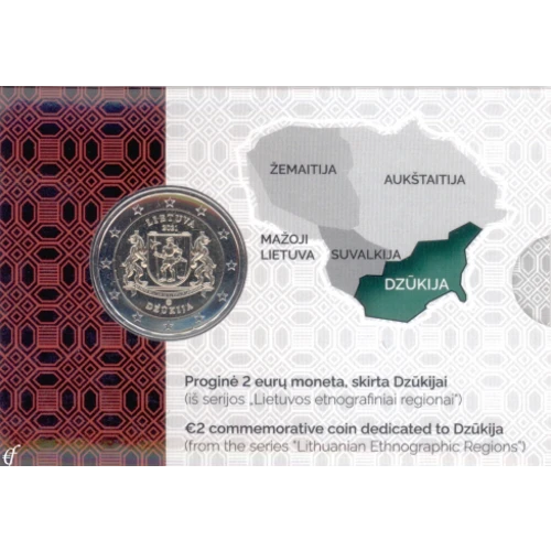 Moneda de 2 Euros Conmemorativos de Lituania 2021 - Región Etnográfica de Dzūkija - Coincard - Foto 1