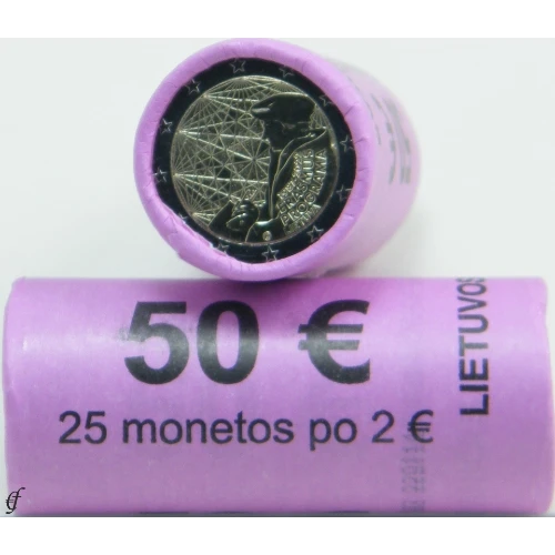 Moneda de 2 Euros Conmemorativos de Lituania 2022 - 35 Aniversario del Programa Erasmus - Rollo - Foto 1