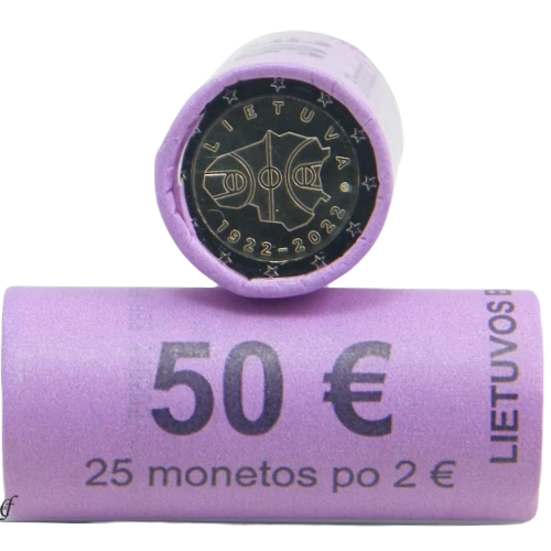Moneda de 2 Euros Conmemorativos de Lituania 2022 - Baloncesto en Lituania - Rollo - Foto 1