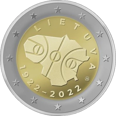 Moneda de 2 Euros Conmemorativos de Lituania 2022 - Baloncesto en Lituania