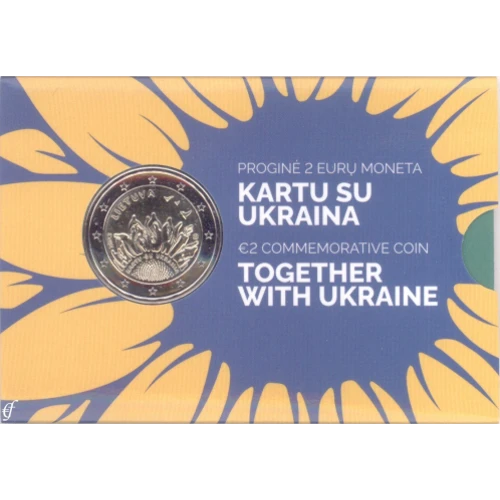 Moneda de 2 Euros Conmemorativos de Lituania 2023 - Juntos con Ucrania - Coincard - Foto 1