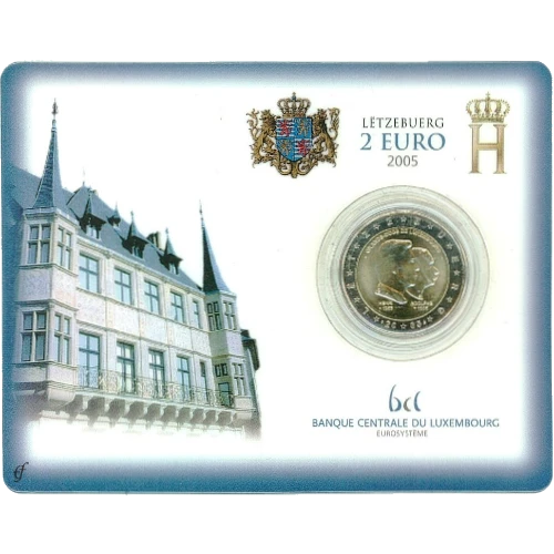 Moneda de 2 Euros Conmemorativos de Luxemburgo 2005 - Gran Duque Enrique y Gran Duque Adolfo - Coincard - Foto 1