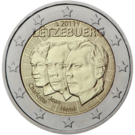 Moneda de 2 Euros Conmemorativos de Luxemburgo 2011 - Nombramiento de Jean Benoît como Heredero al Trono