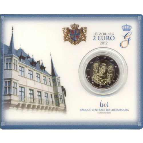 Moneda de 2 Euros Conmemorativos de Luxemburgo 2012 - Boda del Gran Duque Heredero Guillermo y Estefanía de Lannoy - Coincard - Foto 1