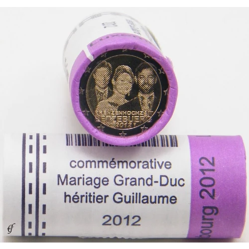 Moneda de 2 Euros Conmemorativos de Luxemburgo 2012 - Boda del Gran Duque Heredero Guillermo y Estefanía de Lannoy - Rollo - Foto 1