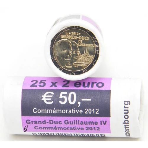 Moneda de 2 Euros Conmemorativos de Luxemburgo 2012 - Gran Duque Guillermo IV - Rollo - Foto 1
