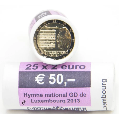 Moneda de 2 Euros Conmemorativos de Luxemburgo 2013 - Himno Nacional de Luxemburgo - Rollo - Foto 1