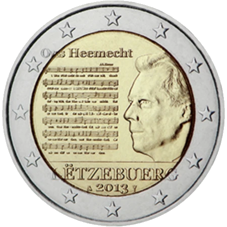 Moneda de 2 Euros Conmemorativos de Luxemburgo 2013 - Himno Nacional de Luxemburgo
