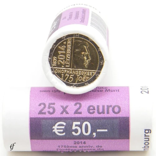 Moneda de 2 Euros Conmemorativos de Luxemburgo 2014 - 175 Aniversario de la Independencia de Luxemburgo - Rollo - Foto 1