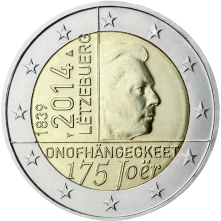 Moneda de 2 Euros Conmemorativos de Luxemburgo 2014 - 175 Aniversario de la Independencia de Luxemburgo