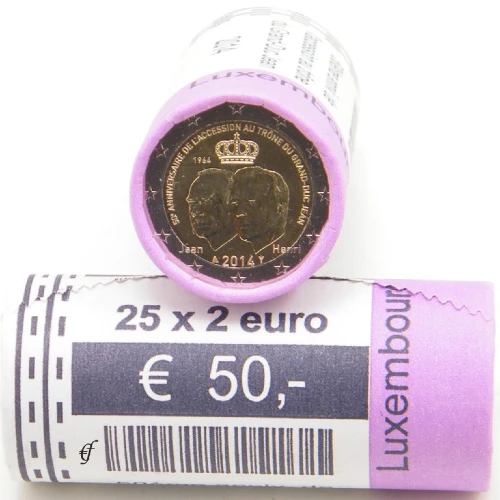 Moneda de 2 Euros Conmemorativos de Luxemburgo 2014 - Gran Duque Juan - Rollo - Foto 1