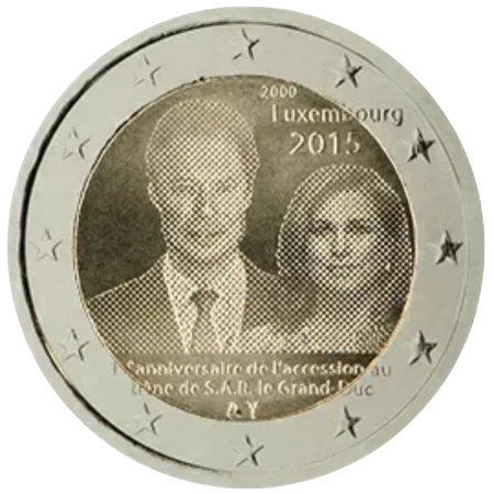 Moneda de 2 Euros Conmemorativos de Luxemburgo 2015 - 15 Aniversario de la Ascensión al Trono del Gran Duque Enrique