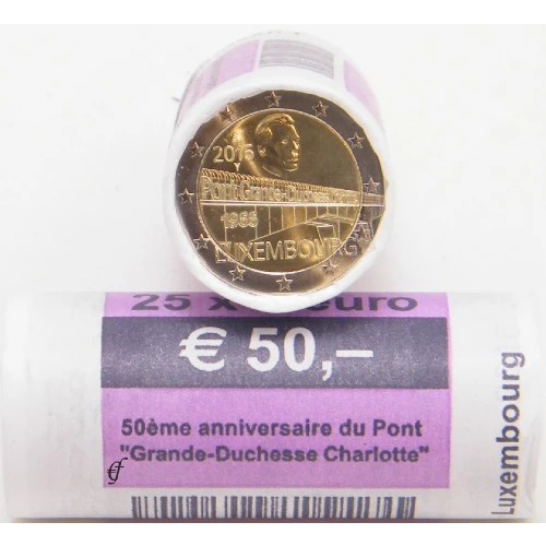 Moneda de 2 Euros Conmemorativos de Luxemburgo 2016 - Puente Gran Duquesa Carlota - Rollo - Foto 1