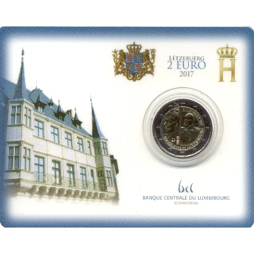 Moneda de 2 Euros Conmemorativos de Luxemburgo 2017 - Gran Duque Guillermo III - Coincard - Foto 1