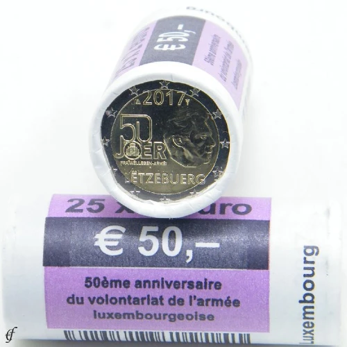 Moneda de 2 Euros Conmemorativos de Luxemburgo 2017 - Servicio Militar Voluntario - Rollo - Foto 1