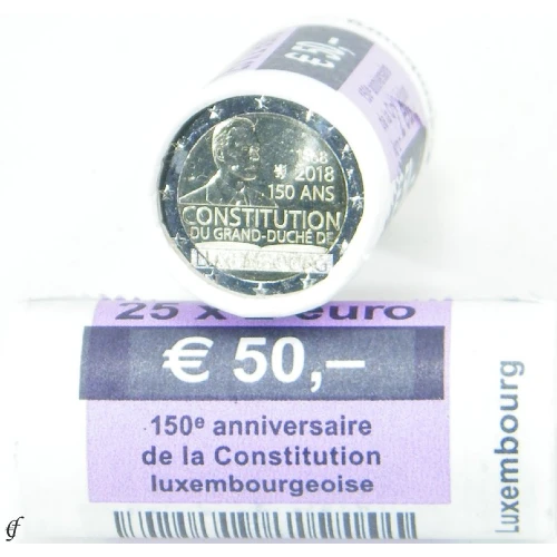Moneda de 2 Euros Conmemorativos de Luxemburgo 2018 - Constitución de Luxemburgo - Rollo - Foto 1