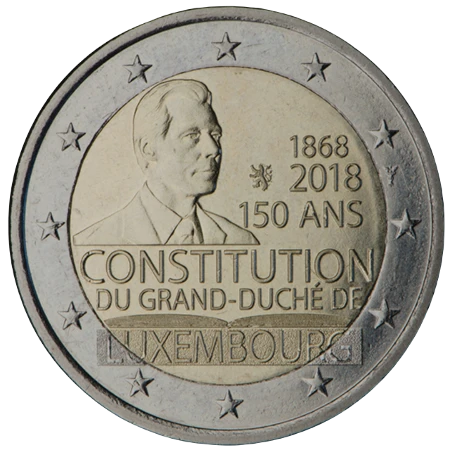 Moneda de 2 Euros Conmemorativos de Luxemburgo 2018 - Constitución de Luxemburgo