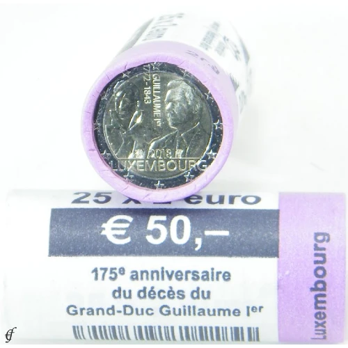 Moneda de 2 Euros Conmemorativos de Luxemburgo 2018 - Gran Duque Guillermo I - Rollo - Foto 1