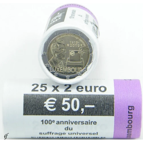 Moneda de 2 Euros Conmemorativos de Luxemburgo 2019 - Sufragio Universal - Rollo - Foto 1
