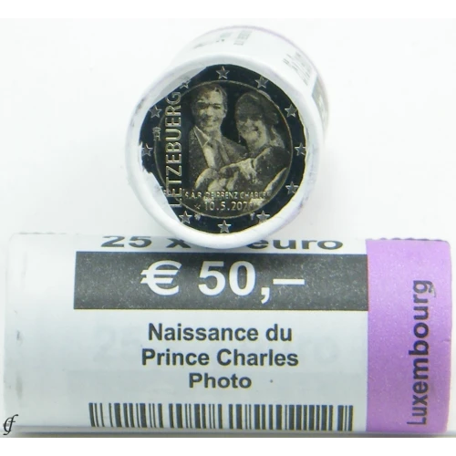 Moneda de 2 Euros Conmemorativos de Luxemburgo 2020 - Nacimiento del Príncipe Charles - Rollo Gofrado - Foto 1