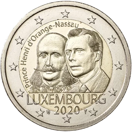 Moneda de 2 Euros Conmemorativos de Luxemburgo 2020 - Príncipe Henri d'Orange-Nassau