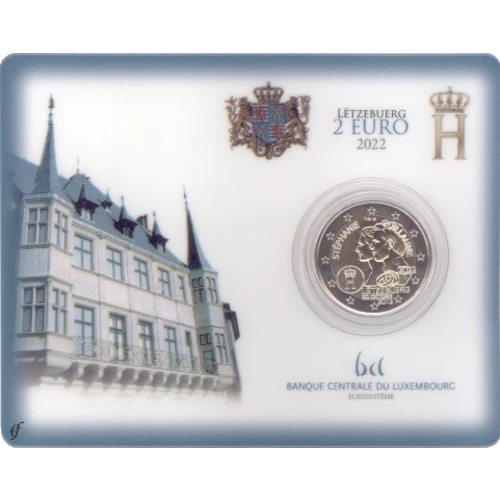 Moneda de 2 Euros Conmemorativos de Luxemburgo 2022 - 10 Aniversario de Boda del Gran Duque Heredero Guillermo y Estefanía de Lannoy - Coincard - Foto 1