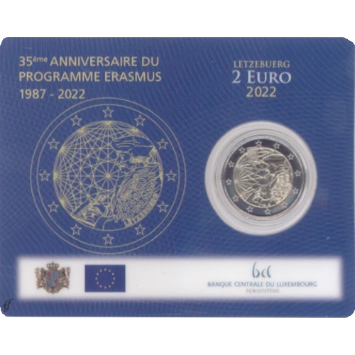 Moneda de 2 Euros Conmemorativos de Luxemburgo 2022 - 35 Aniversario del Programa Erasmus - Coincard - Foto 1
