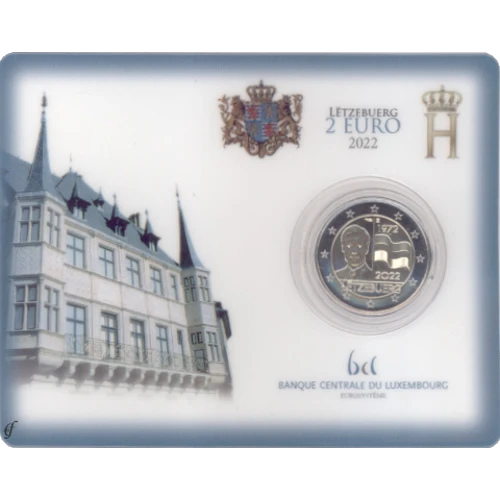 Moneda de 2 Euros Conmemorativos de Luxemburgo 2022 - Bandera de Luxemburgo - Coincard - Foto 1