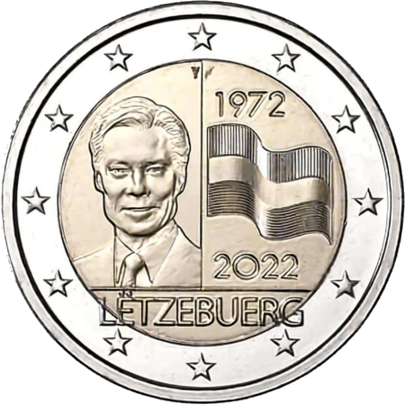 Moneda de 2 Euros Conmemorativos de Luxemburgo 2022 - Bandera de Luxemburgo