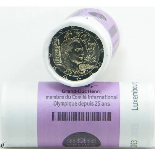 Moneda de 2 Euros Conmemorativos de Luxemburgo 2023 - Admisión del Gran Duque Enrique en el Comité Olímpico Internacional - Rollo - Foto 1