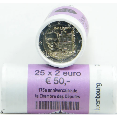 Moneda de 2 Euros Conmemorativos de Luxemburgo 2023 - Cámara de Diputados - Rollo - Foto 1