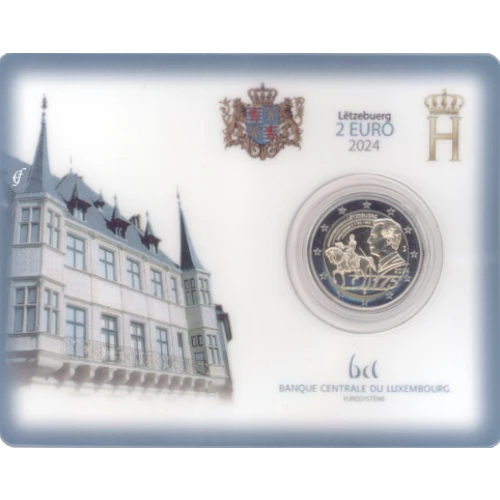 Moneda de 2 Euros Conmemorativos de Luxemburgo 2024 - Gran Duque Guillermo II - Coincard - Foto 1