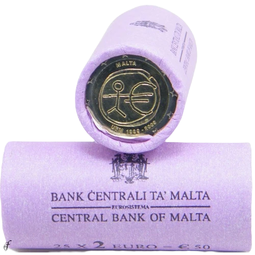 Moneda de 2 Euros Conmemorativos de Malta 2009 - Unión Económica y Monetaria - Rollo - Foto 1