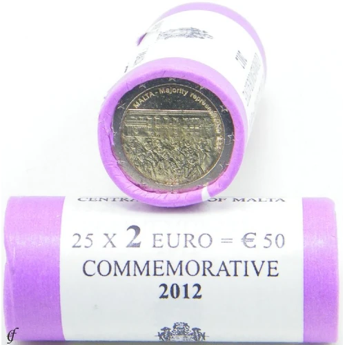 Moneda de 2 Euros Conmemorativos de Malta 2012 - Representación Mayoritaria en 1887 - Rollo - Foto 1
