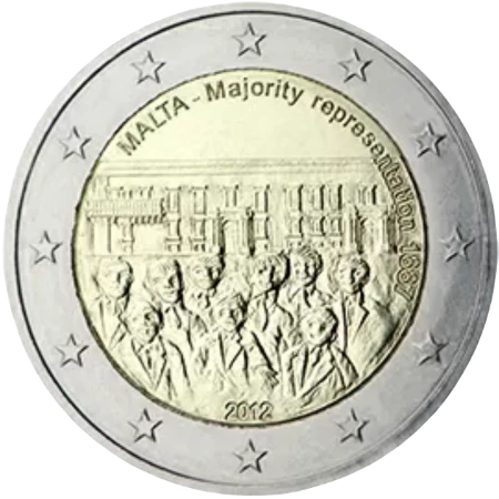 Moneda de 2 Euros Conmemorativos de Malta 2012 - Representación Mayoritaria en 1887