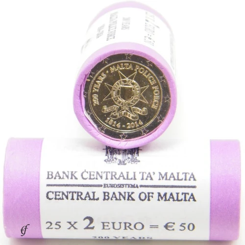 Moneda de 2 Euros Conmemorativos de Malta 2014 - Policía de Malta - Rollo - Foto 1